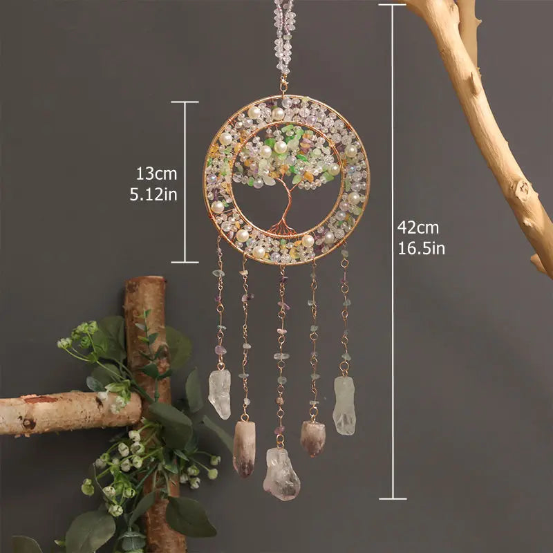 Rose Quartz Tree Of Life Suncatcher Love Gift For Women