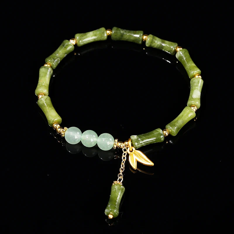 JD Southern Jade Bamboo Leaf Pendant Bracelet Limited