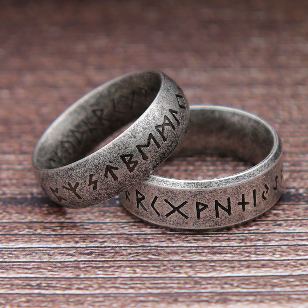 Retro Viking Rune Ring Unisex 316L Stainless Steel Odin