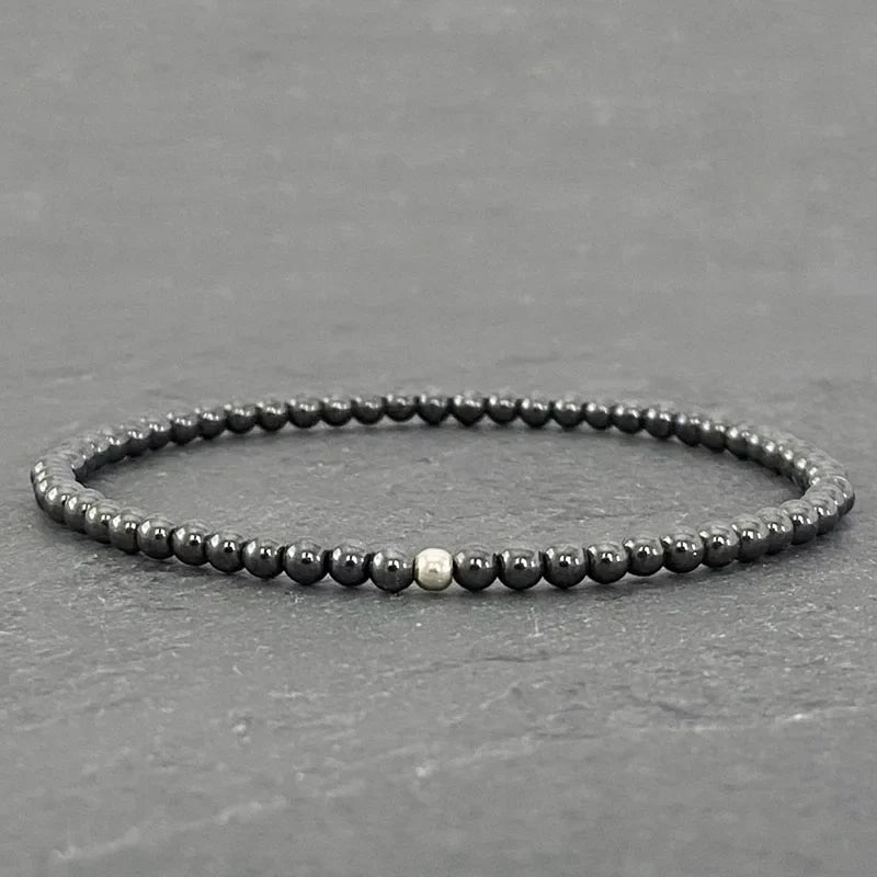 Black Tourmaline Hematite Rose Quartz Lepidolite Bracelet