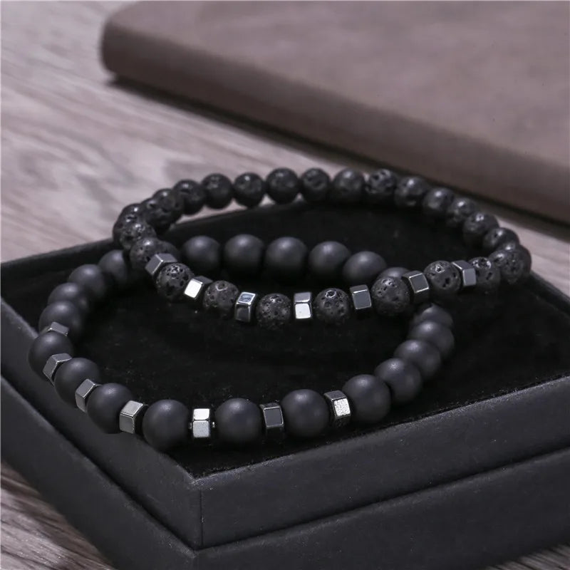 Tiger Eye Lava Agate Bracelets Men Women Balance