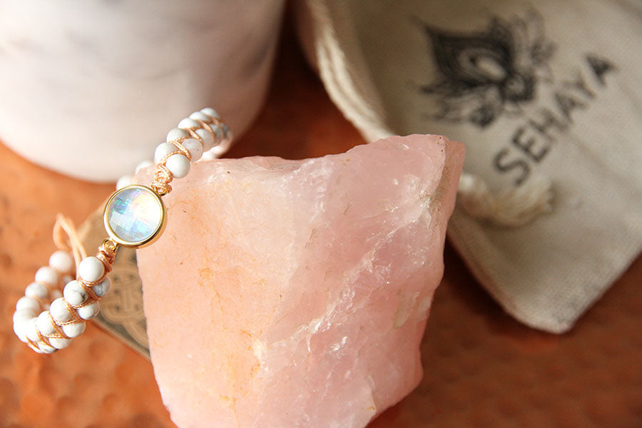 Howlite Opal Charm Bracelet
