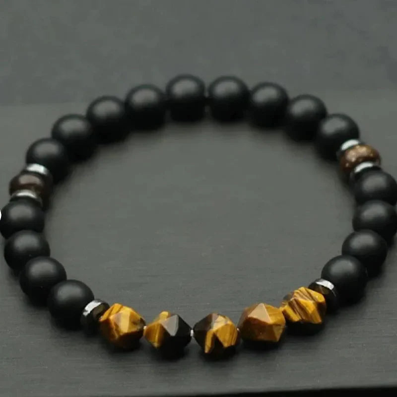 Black Tourmaline Hematite Rose Quartz Lepidolite Bracelet