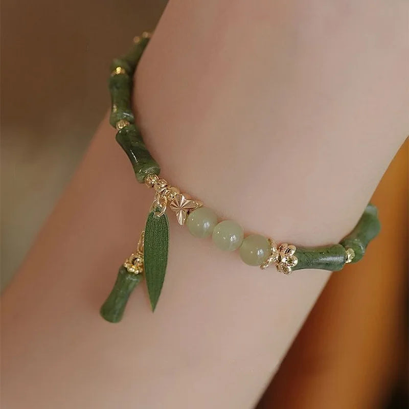 Green Bamboo Serenity Bracelet – Symbol of Calm & Growth