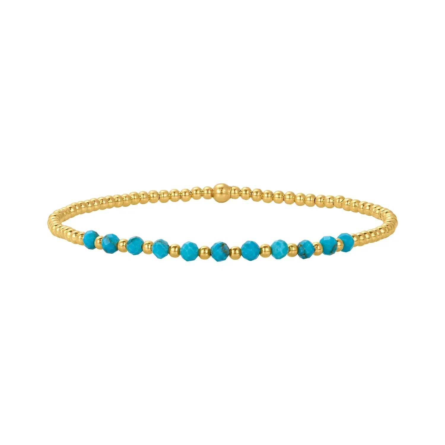 Chic 18K Gold Turquoise Beaded Bracelet
