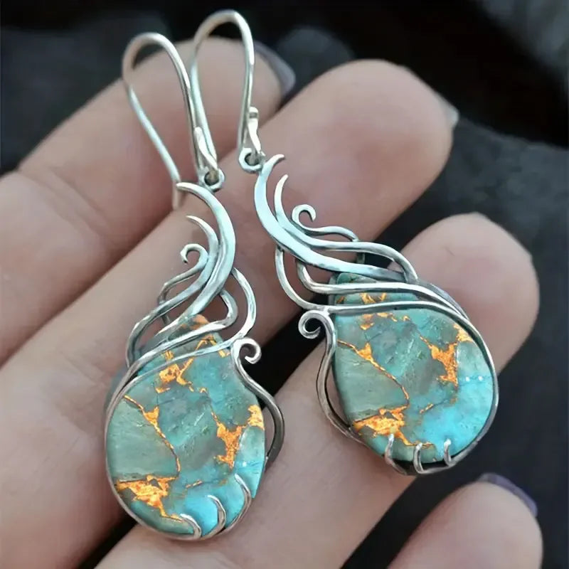 Bohemian Turquoise Earrings For Women Vintage Jewelry Gift