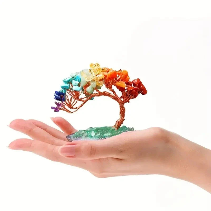Elegant Handcrafted Natural Agate Crystal Feng Shui Fortune Tree