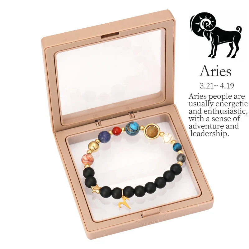 Planet Bracelet Eight Planets Stones Zodiac Signs Gift