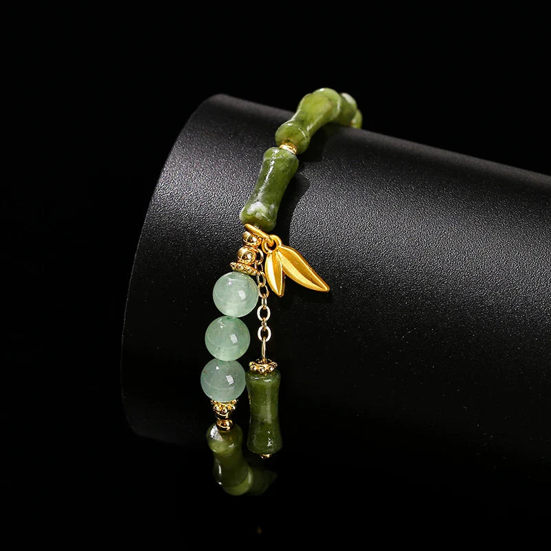 JD Southern Jade Bamboo Leaf Pendant Bracelet Limited