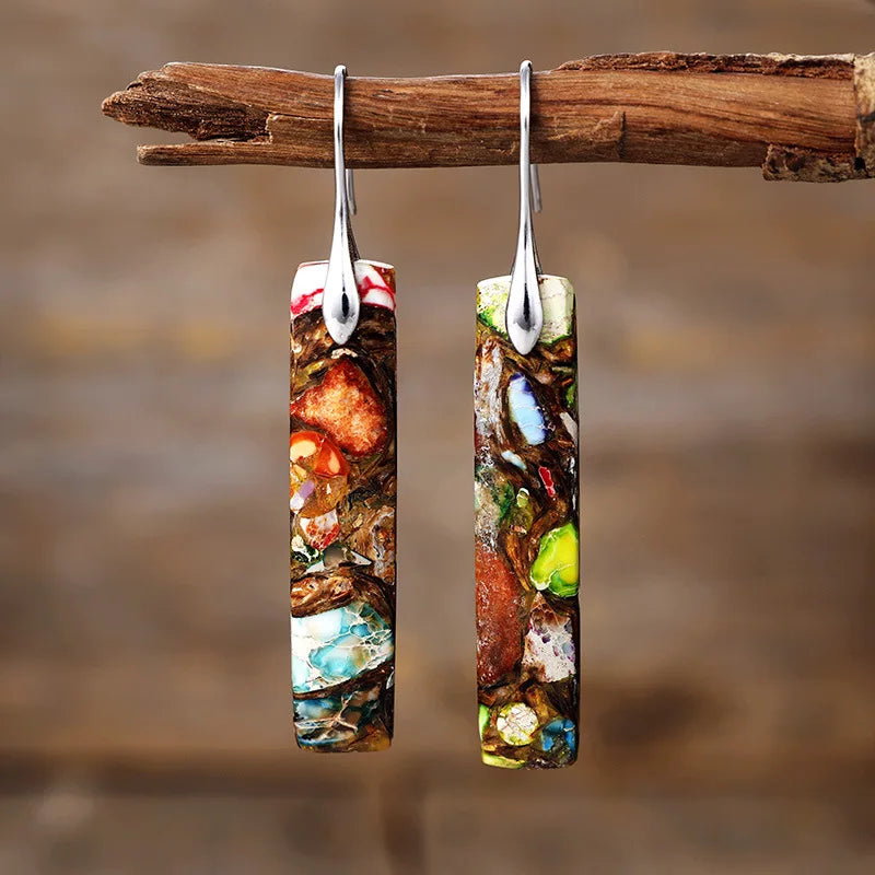 Bohemian natural stone earrings