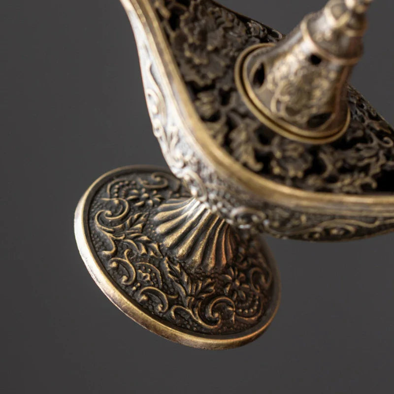 Aladdin Genie Lamp Incense Burner Alloy Tea Ceremony Decor