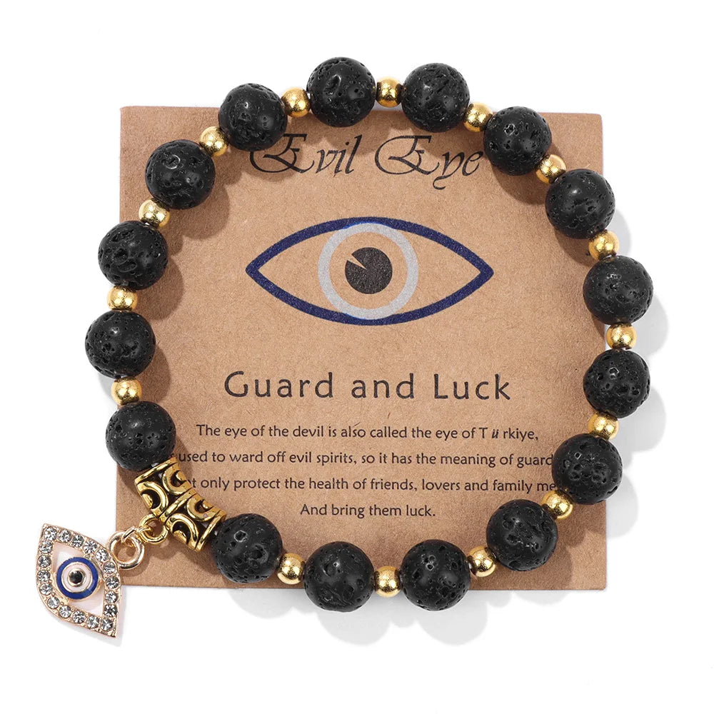 Natural Evil Eye Beads Bracelet Protection Gift For Women