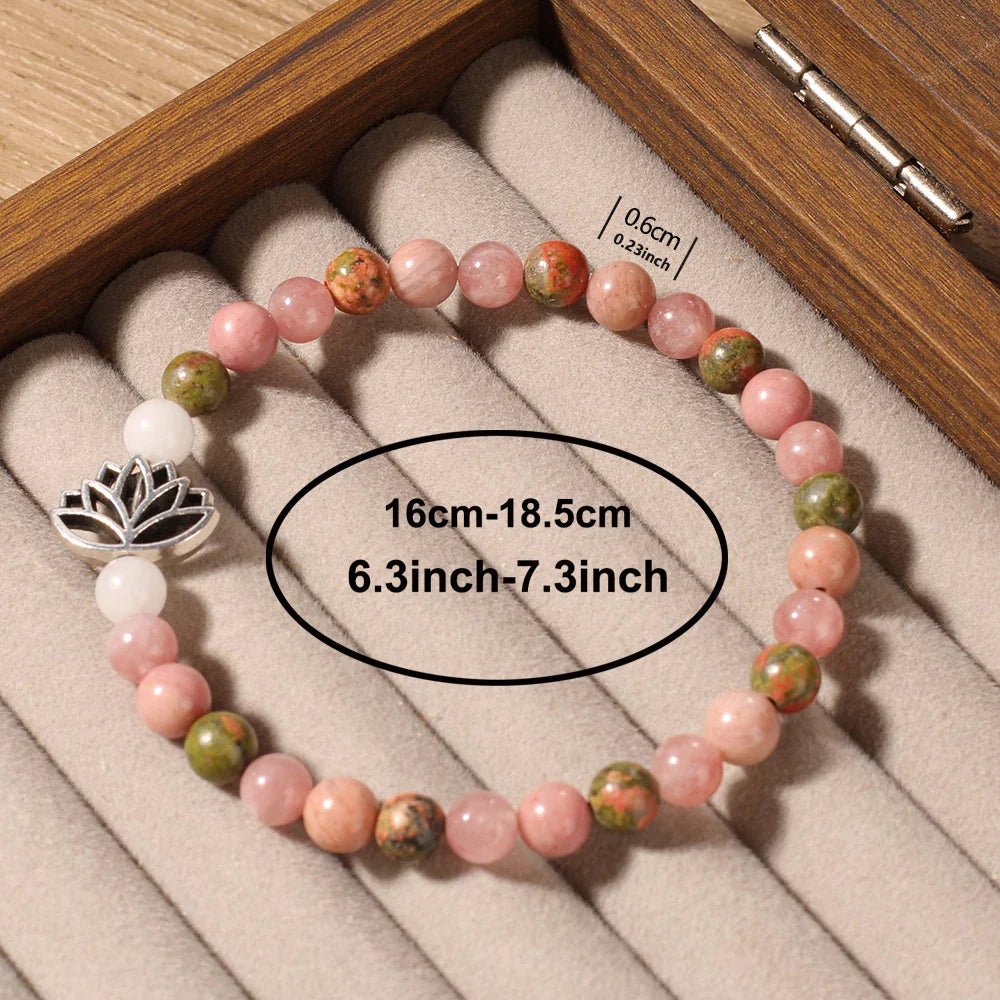 Pink Zebra Jasper 7 Chakra Bracelet Healing