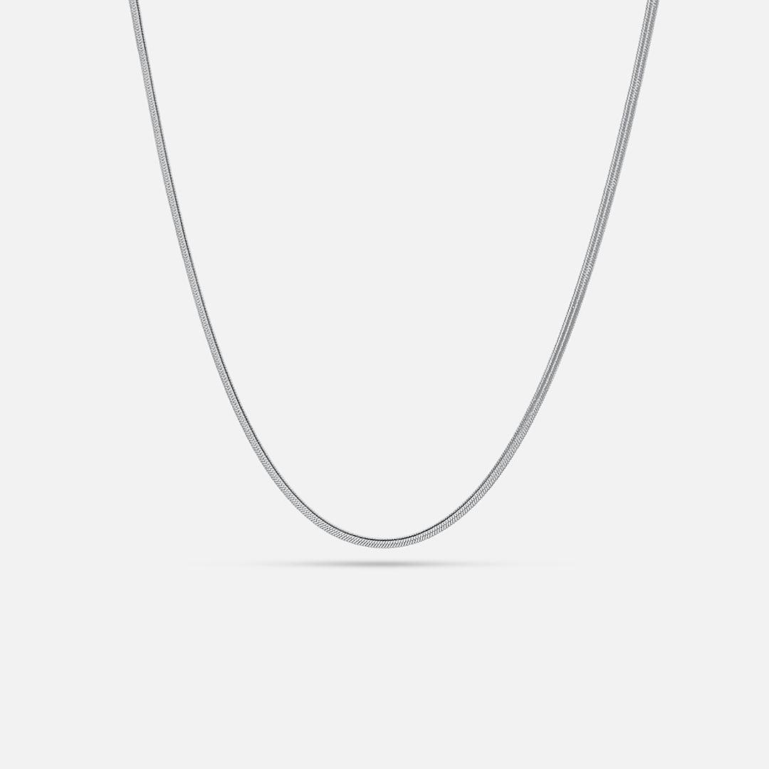 SILVER TEXTURED NECKLACE 2MM