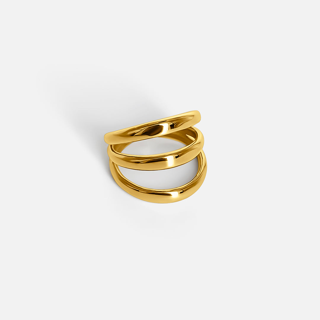TRIPLE LAYER RING - GOLD