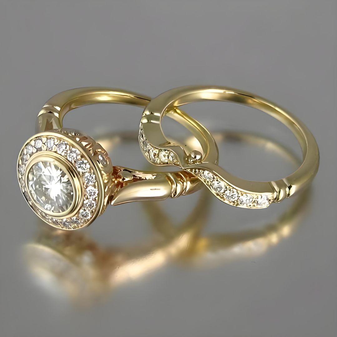 Vintage Gold Zirconia Ring Pack