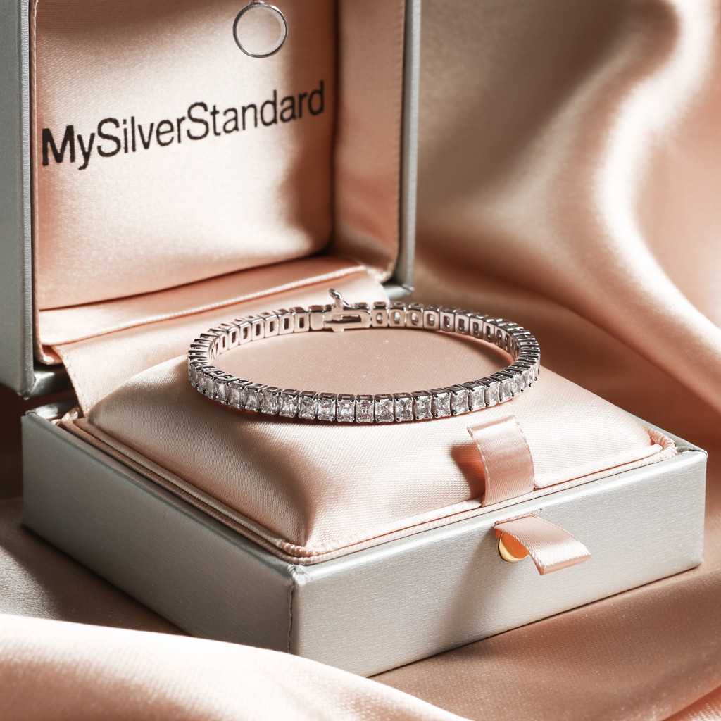Modern Brilliance, Timeless Luxury Princess Cut Tennis Bracelet