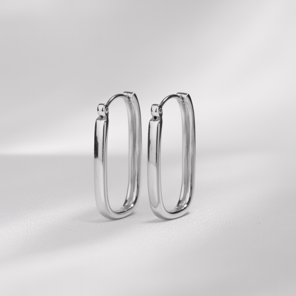 Sleek, Modern, Effortlessly Chic Smooth Oval Hoop Earrings