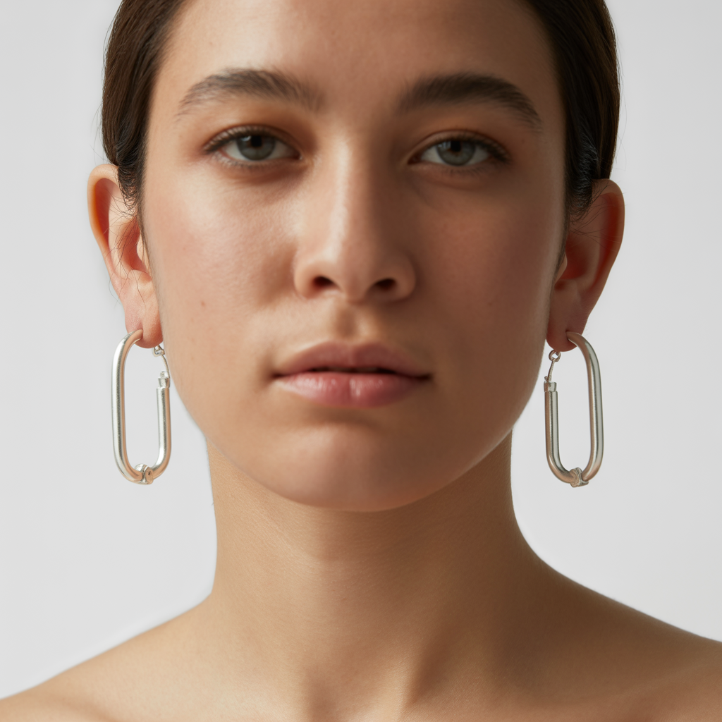 Sleek, Modern, Effortlessly Chic Smooth Oval Hoop Earrings