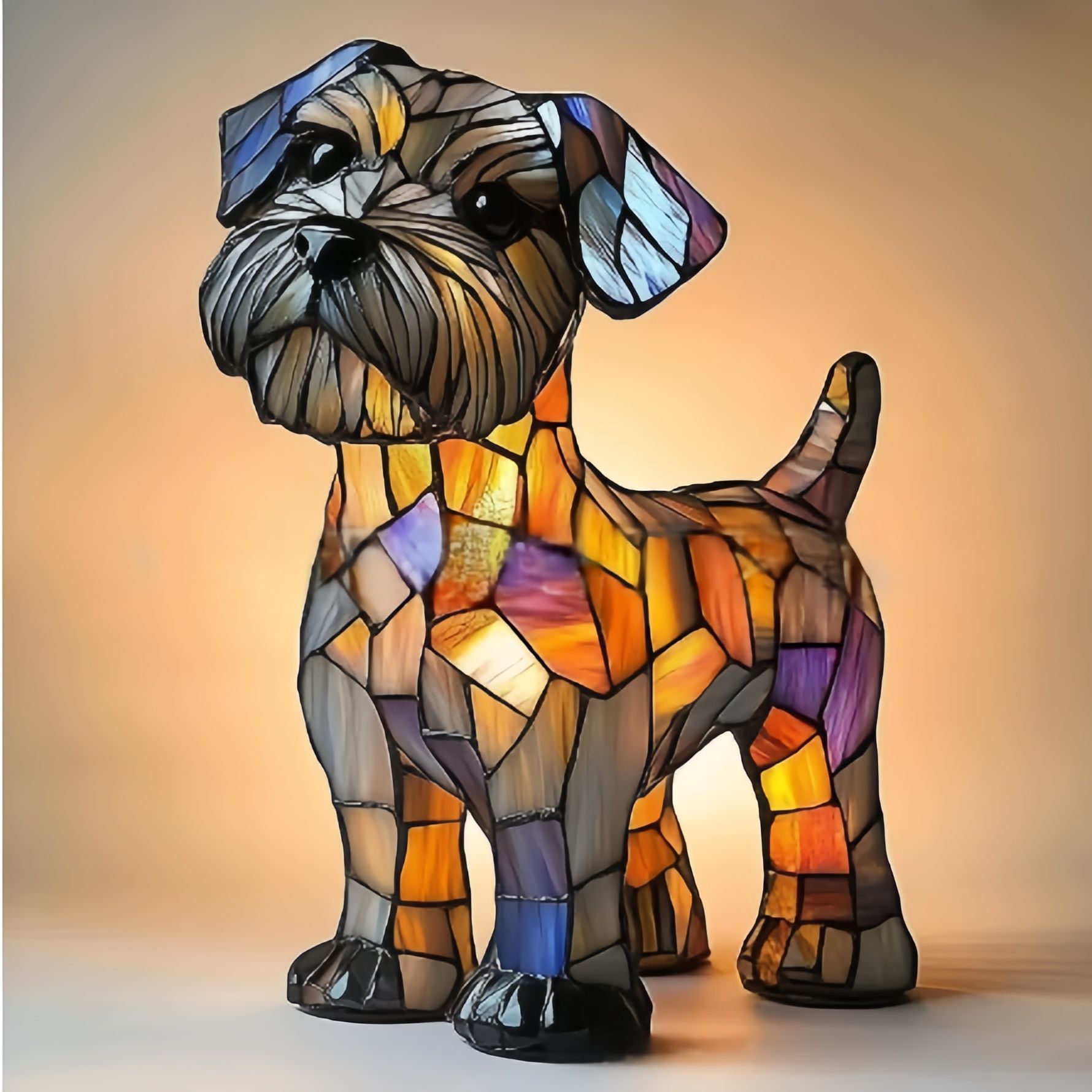 Colorful Dog Lamp Resin Decor By Tinkers - Positive Energy