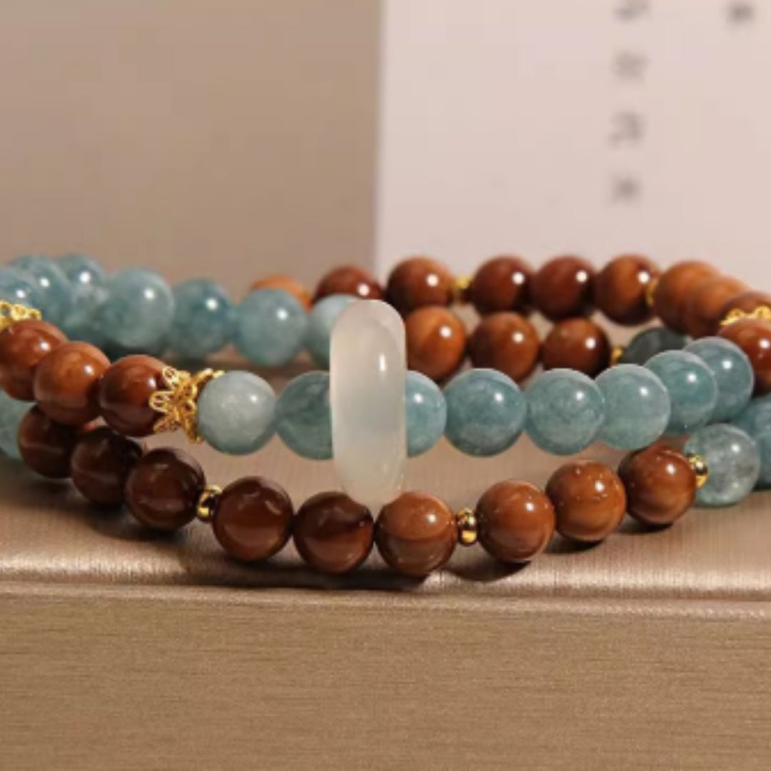 Blue Water Jade Calming Handcrafted Bracelet For Women