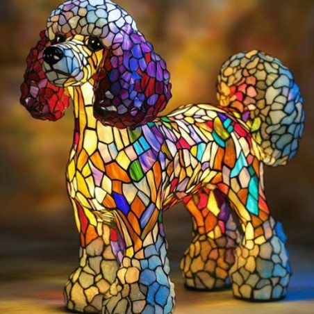 Colorful Dog Lamp Resin Decor By Tinkers - Positive Energy