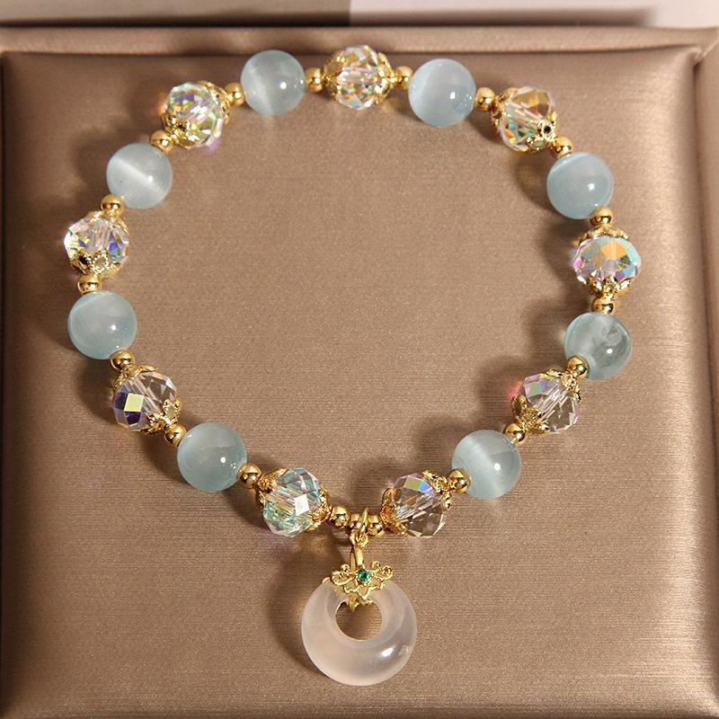 Women Blue Opal Bracelet Luxury Gift Japanese Style