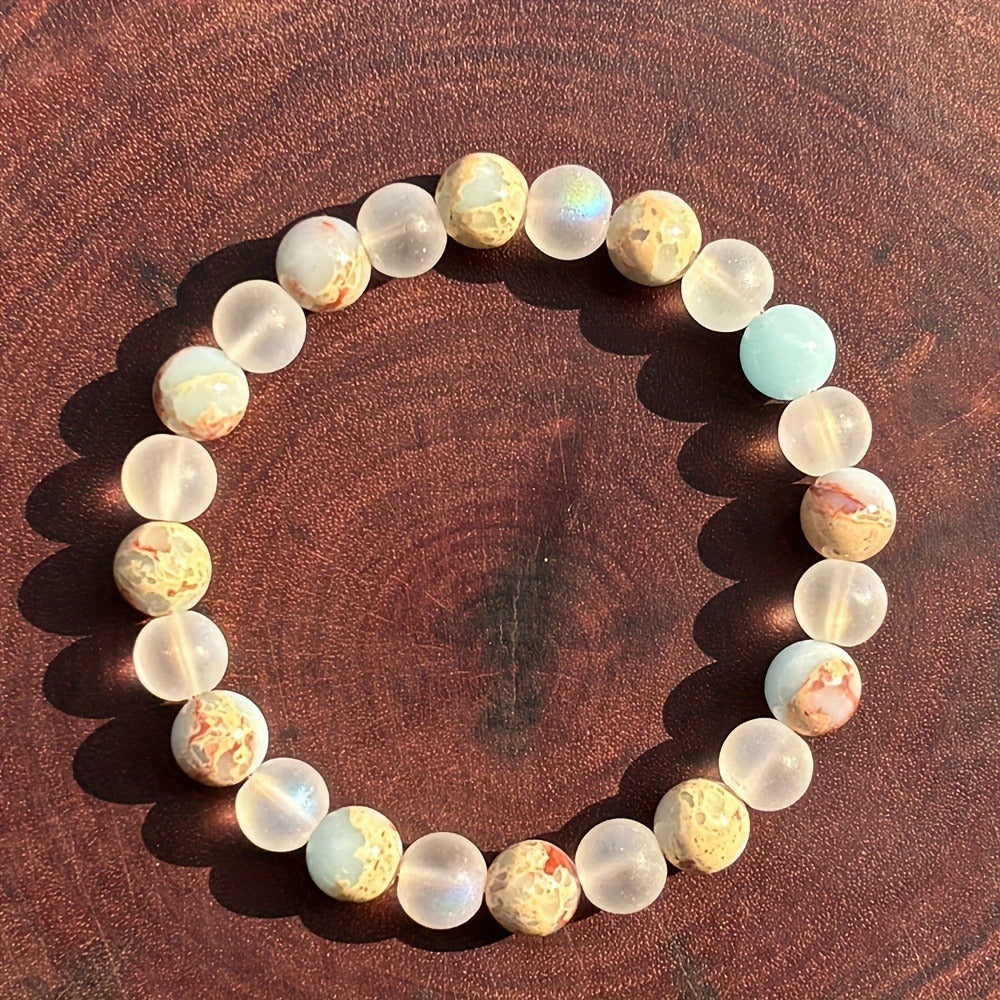 Wooden Pattern Bracelet Mineral Gemstone Exclusive Style