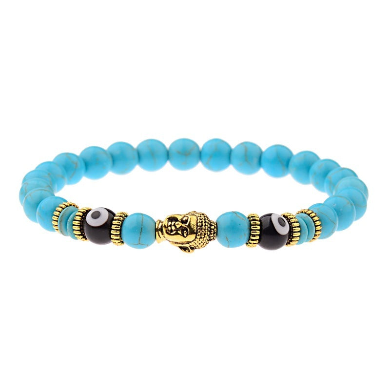 Buddha Head Alloy Signature Tiger Energy Stone Bracelet