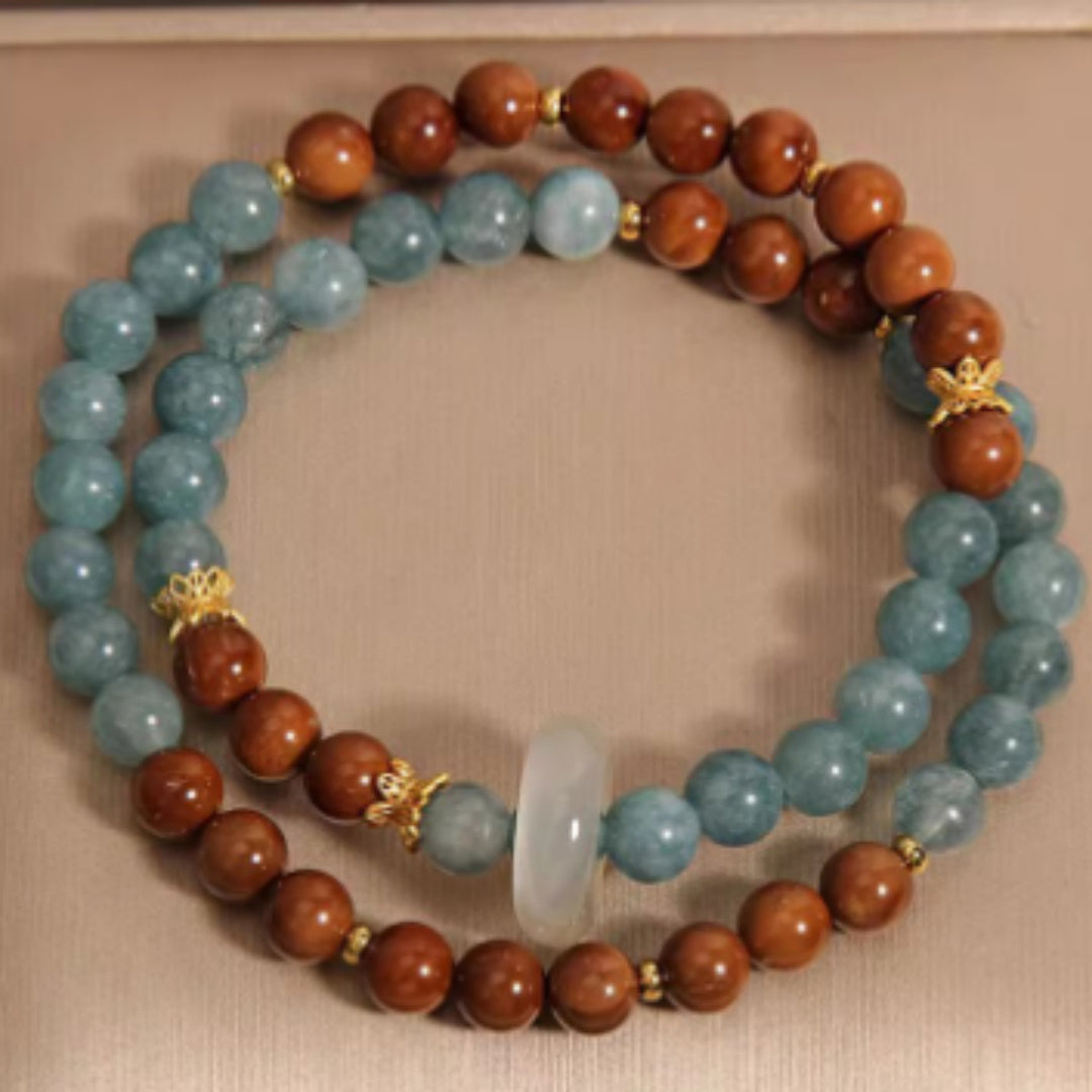Blue Water Jade Calming Handcrafted Bracelet For Women