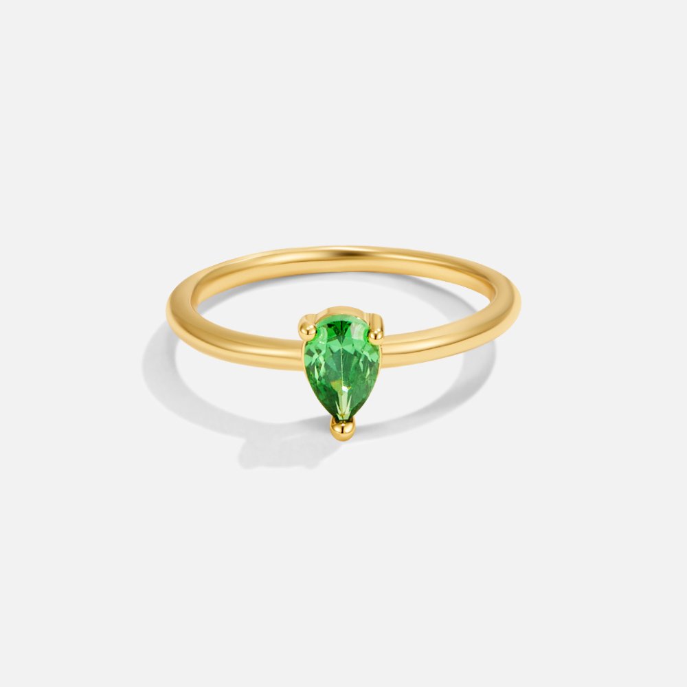 Birthstone Teardrop Ring