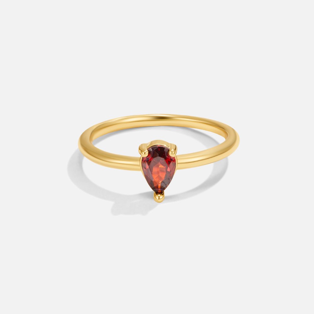 Birthstone Teardrop Ring