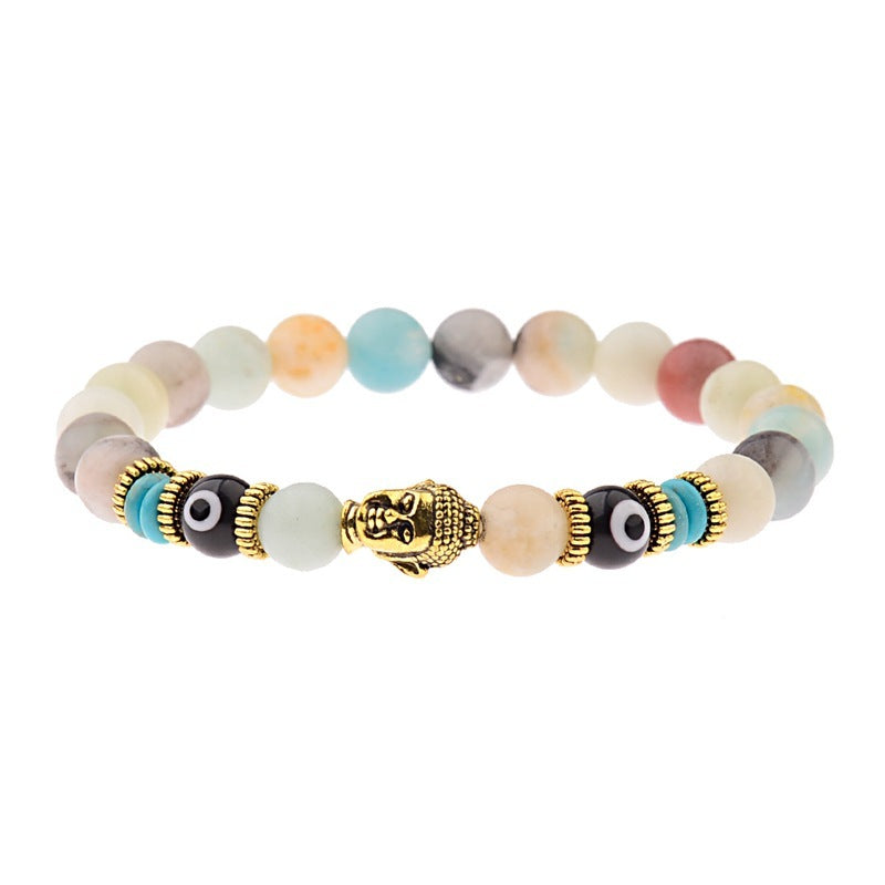 Buddha Head Alloy Signature Tiger Energy Stone Bracelet