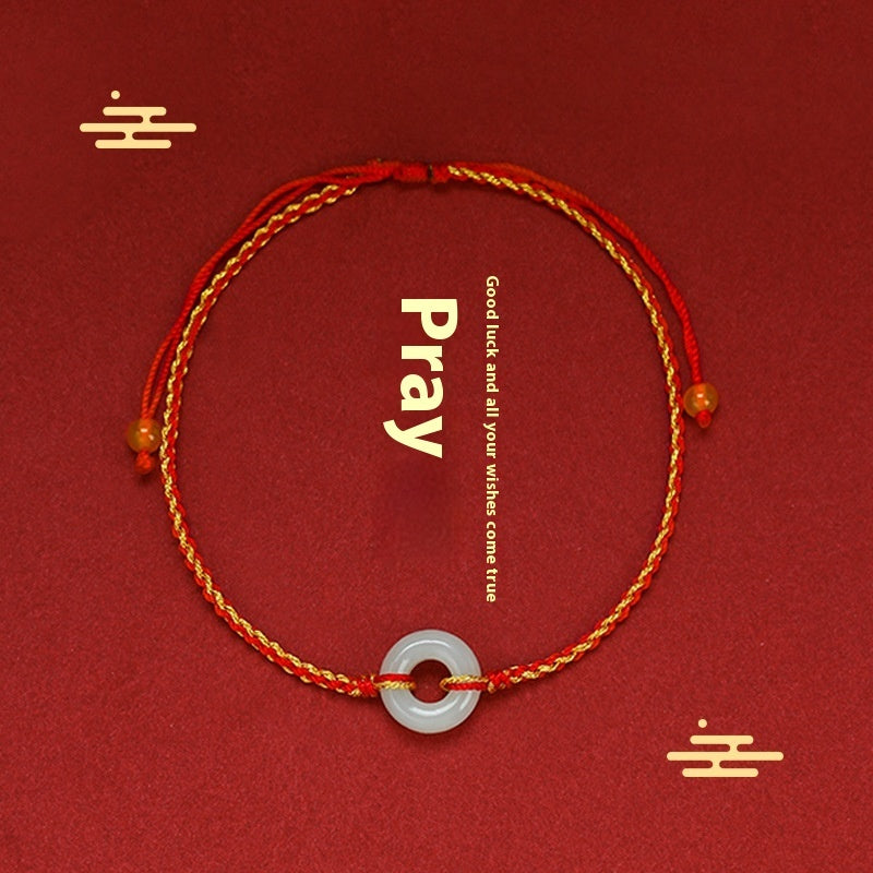 Red Rope Anklet Birth Year Tiger Year Braided Wave Bracelet