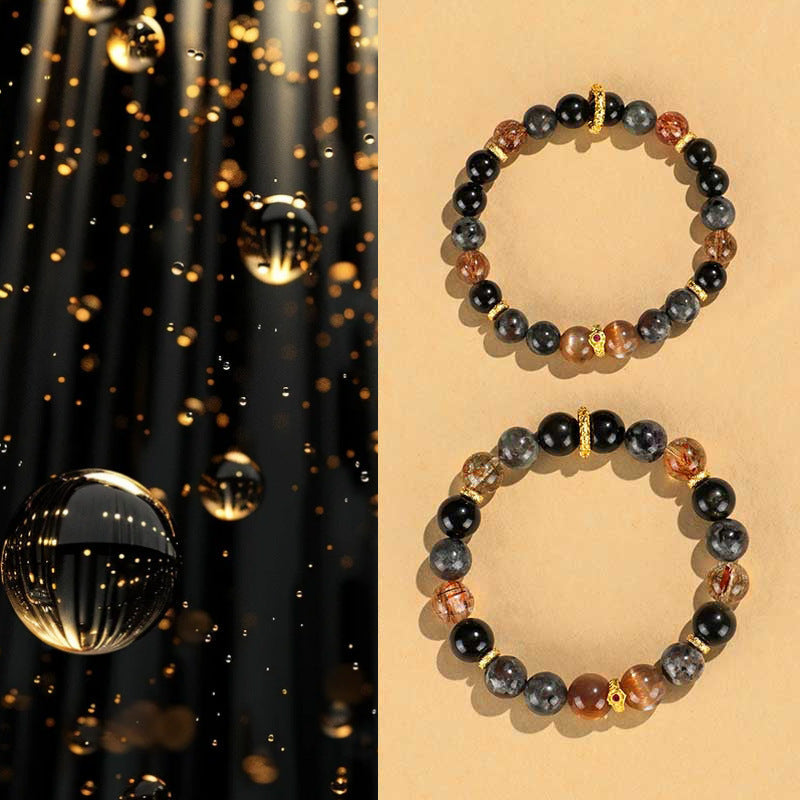 Black Sunstone Flame Stone Wukong Bracelet Unisex Couple