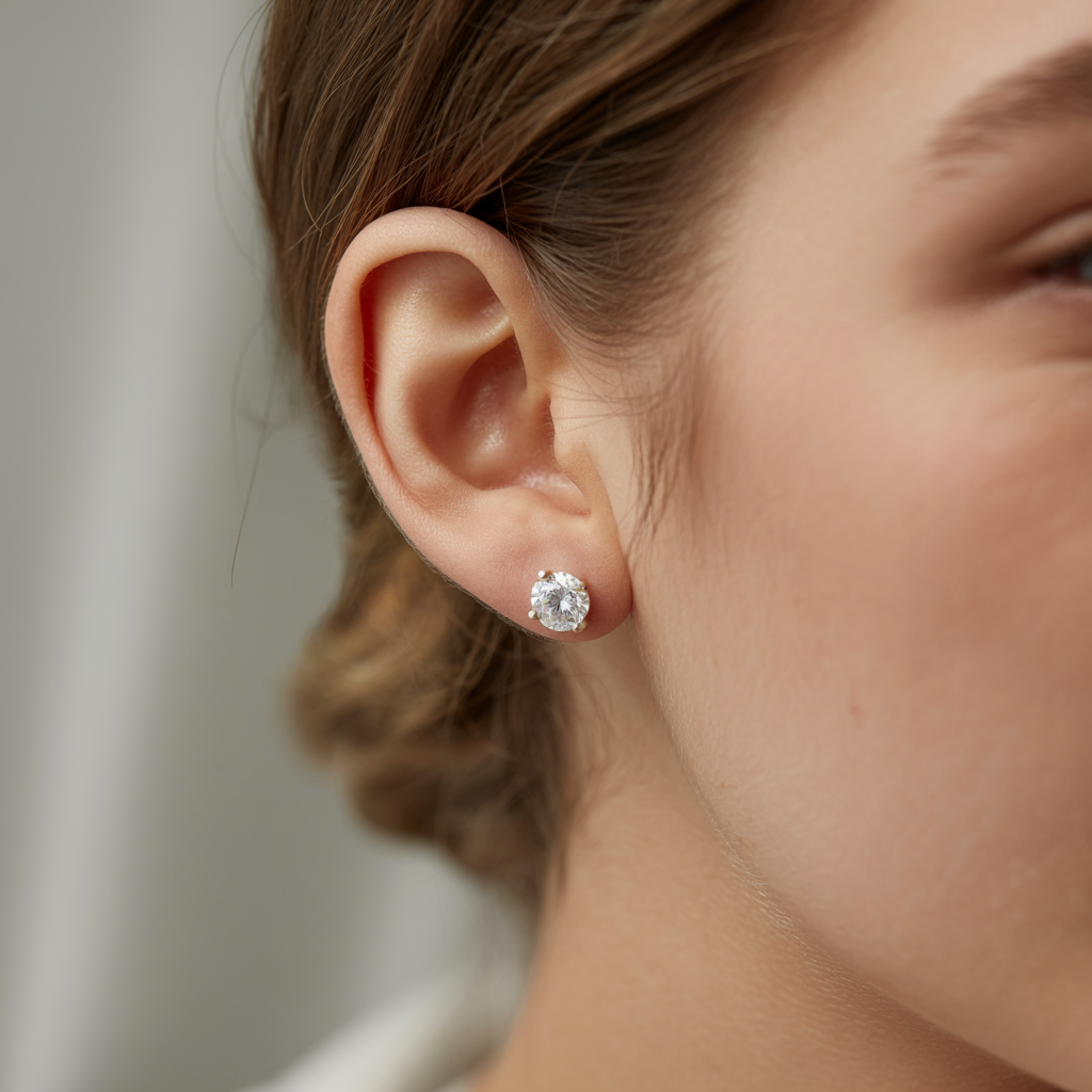 Pure Sparkle, Everyday Elegance Diamond-Style Stud Earrings