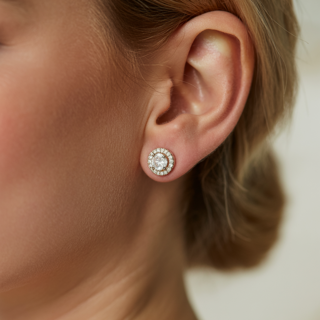 Maximum Sparkle, Timeless Glamour Halo Stud Earrings