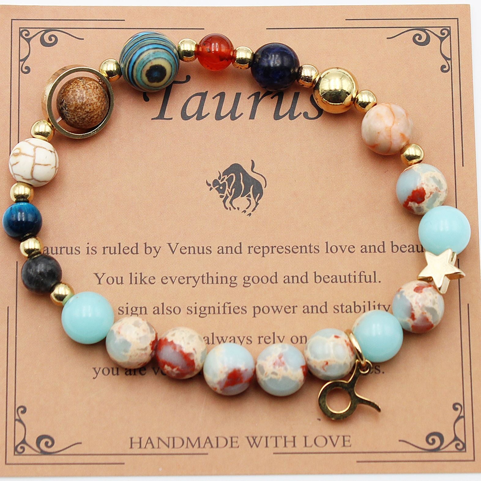 Twelve Constellations Natural Stone Bracelet Zodiac Edition