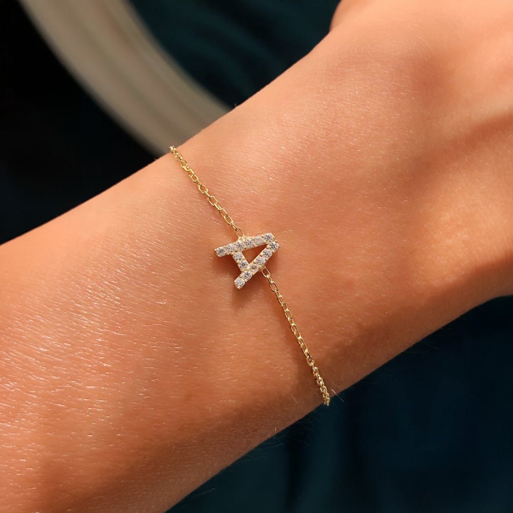 Dainty Initial Chain Bracelet