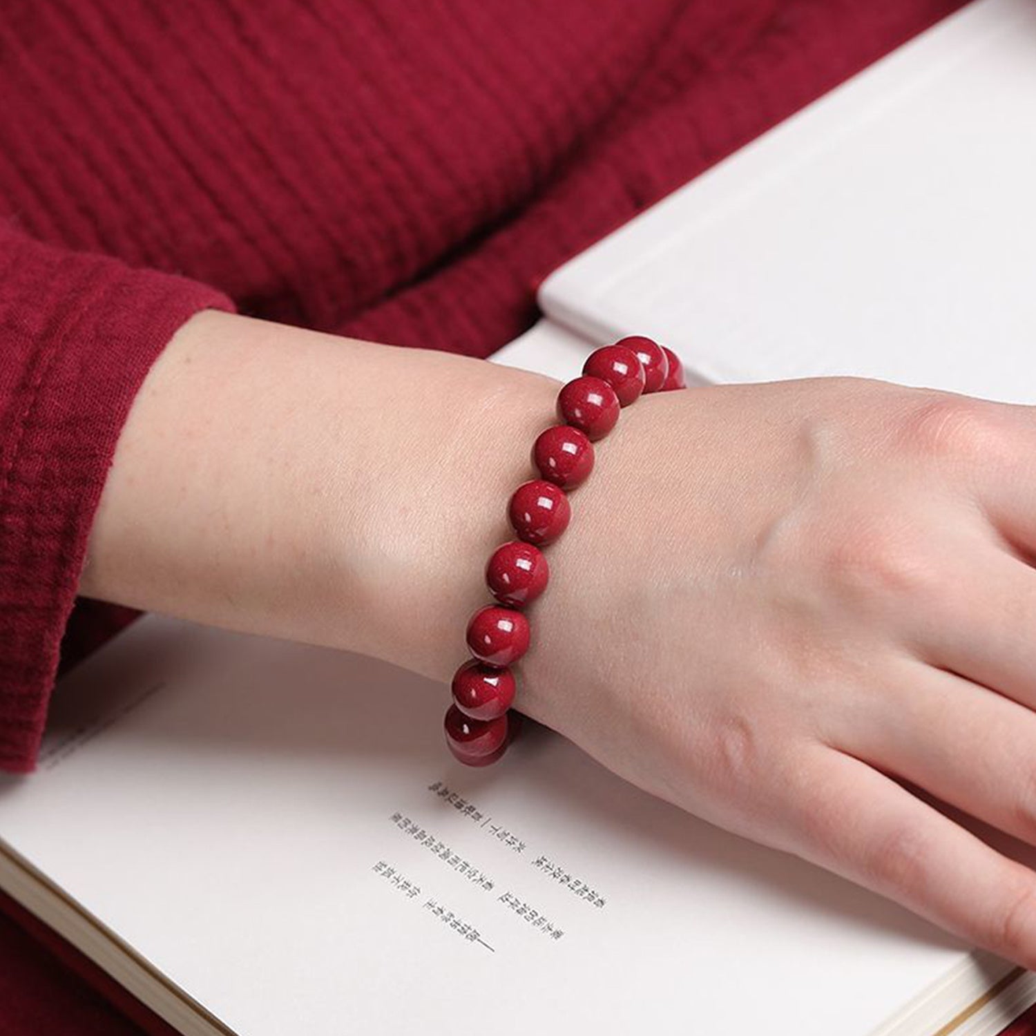 Cinnabar Bead Bracelet Signature Everyday Style