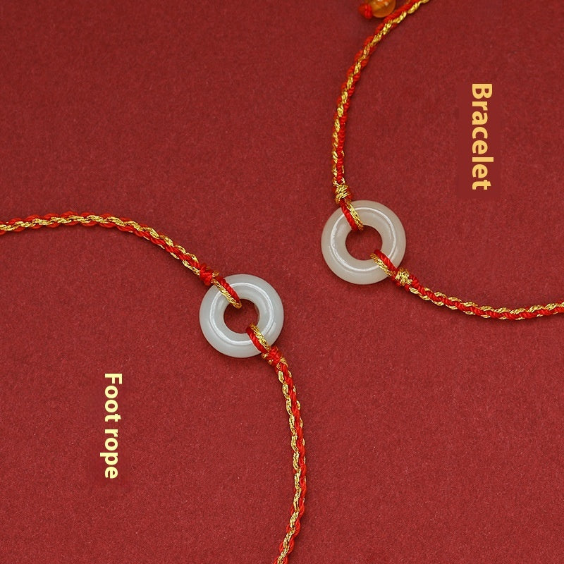 Red Rope Anklet Birth Year Tiger Year Braided Wave Bracelet