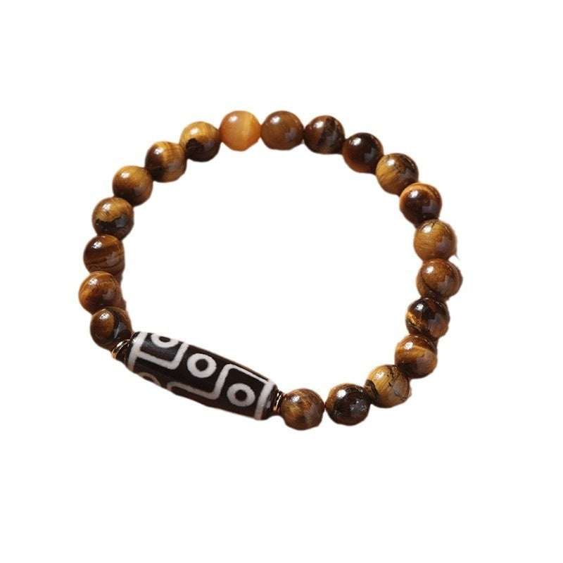 Tigereye Buddha Rosary Bracelet Ethnic Style Beaded Unisex