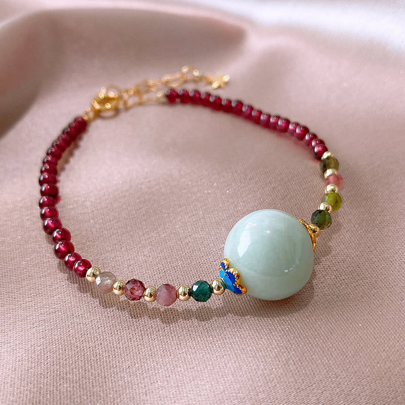 Korean Style Elegant Garnet Tourmaline Bracelet for Women