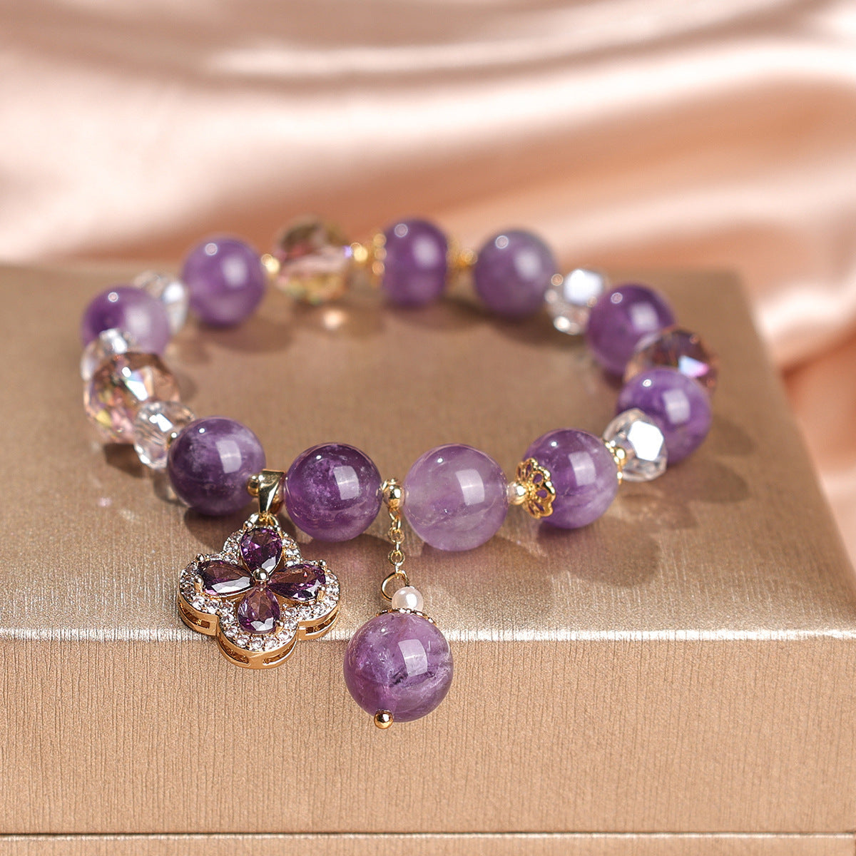 Natural Amethyst Unisex Bracelet for Balance