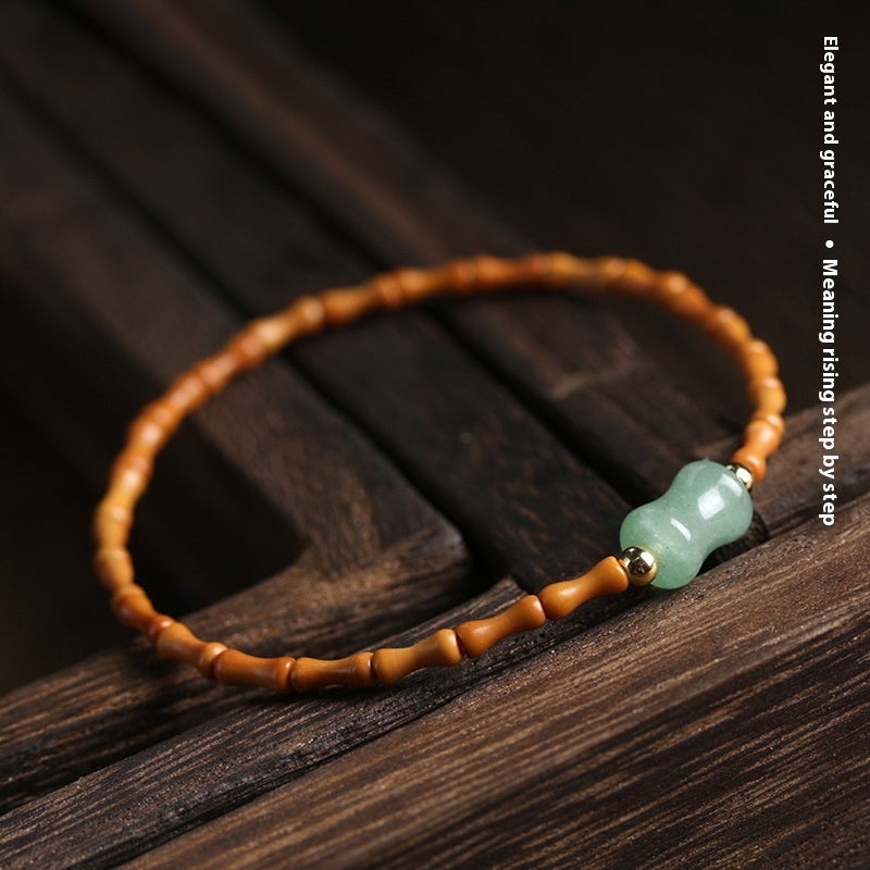 Unisex Chinese Style Very Fine Olive Nut Bamboo Bracelet