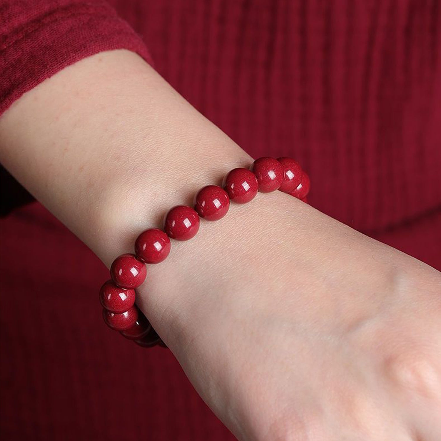 Cinnabar Bead Bracelet Signature Everyday Style