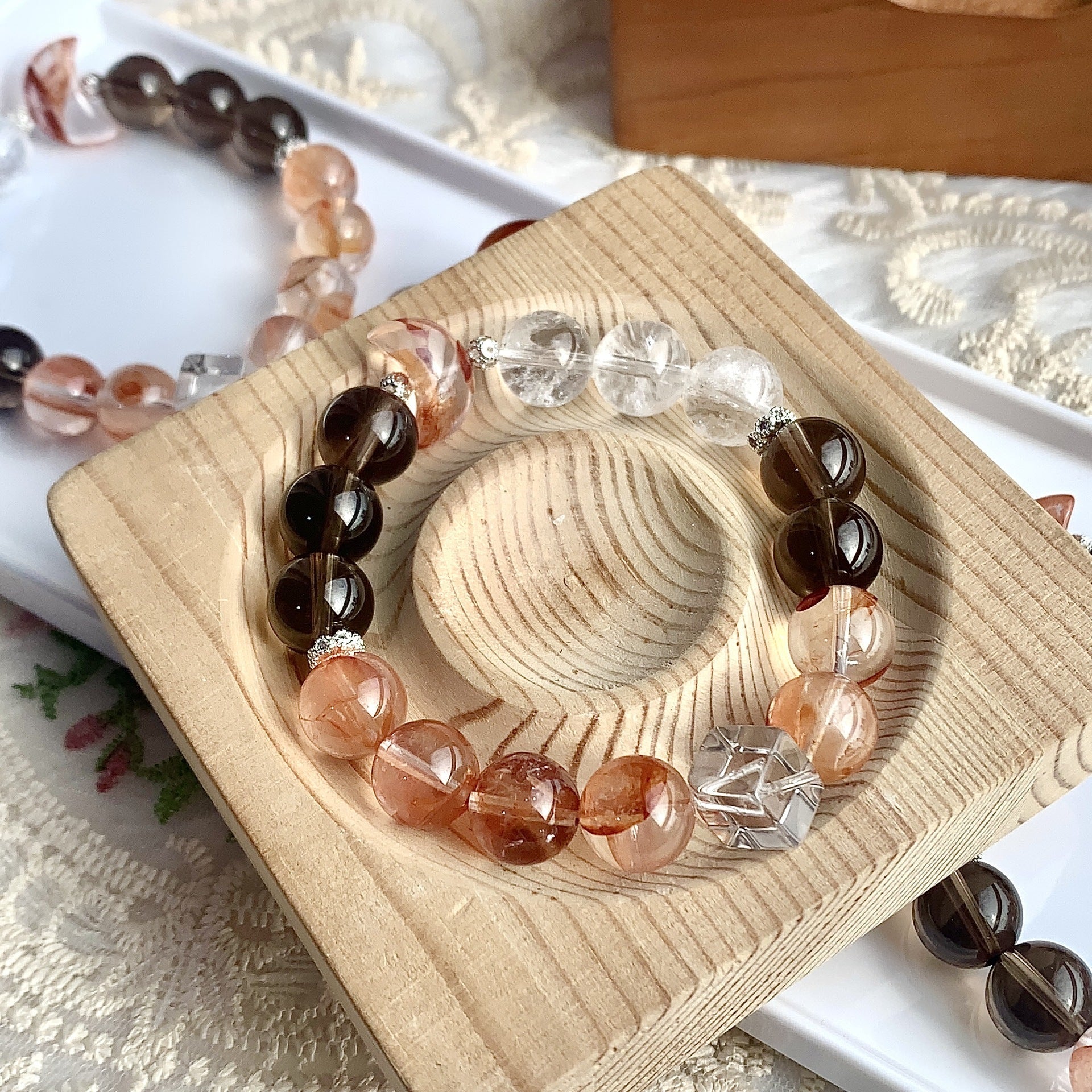 Natural White Crystal Healing Bracelet for Women