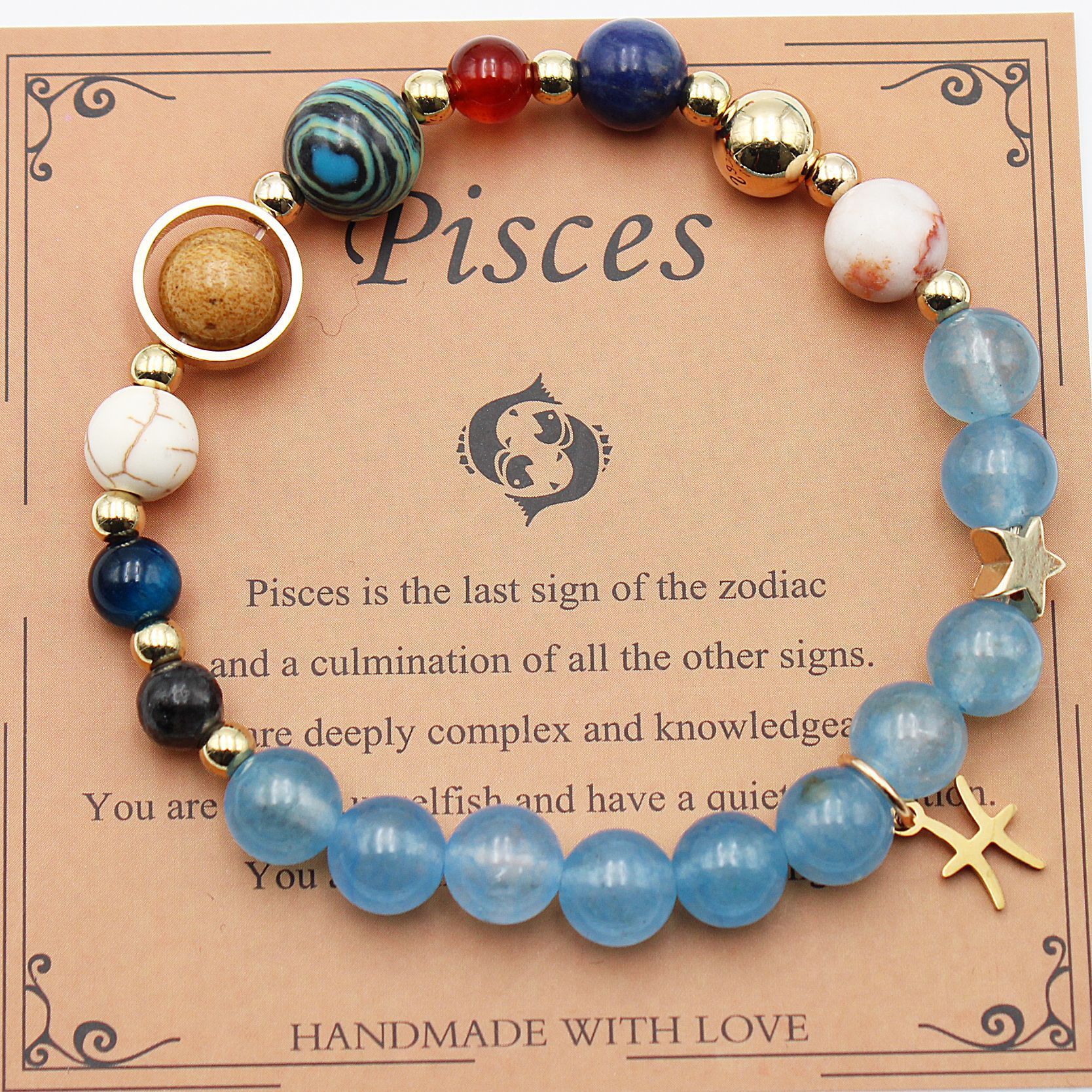 Twelve Constellations Natural Stone Bracelet Zodiac Edition