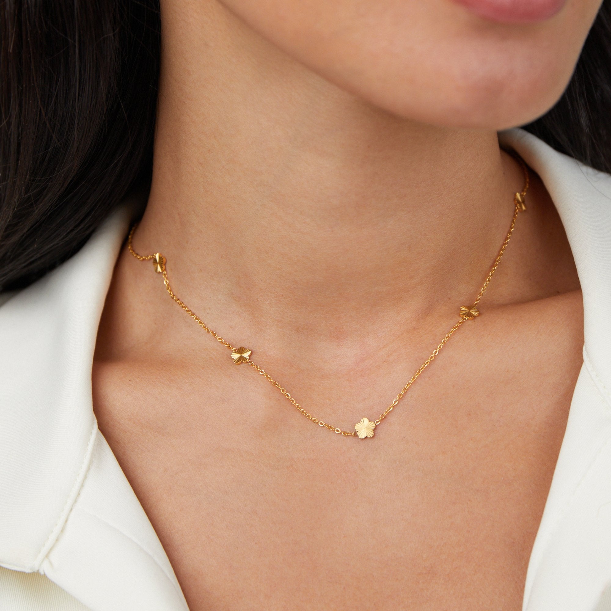 Flower Power Gold Chain Necklace