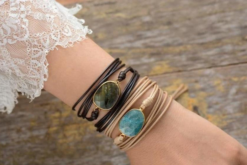 Handmade Natural Labradorite Gemstone Wrap Bracelet™